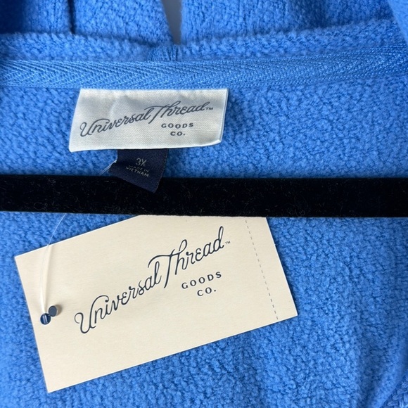 UNIVERSAL THREAD HOODIE Blue Full Zip-Up jacket NWT 40% recycled poly WARM - Picture 3 of 4